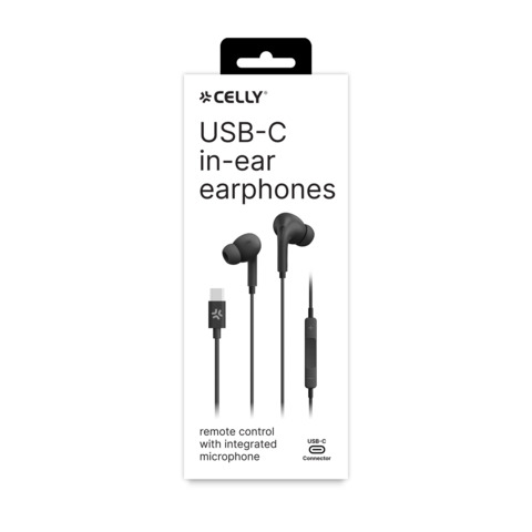 =>>IN EAR STEREO EARPHONES USB-C BK