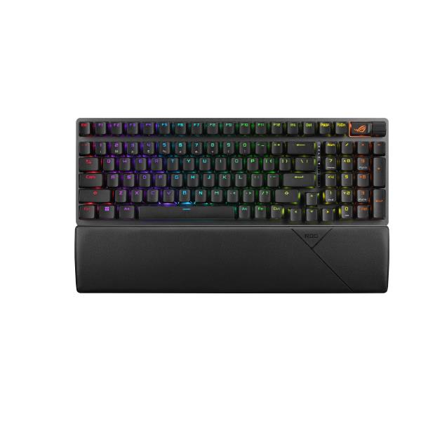 ASUS ROG Strix Scope II 96 - Tastiera - 96% - backlit - senza fili - USB, 2.4 GHz, Bluetooth 5.1 - italiana - interruttore: ROG NX (hot-swappable) - nero