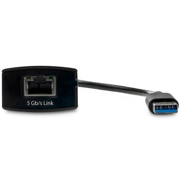 StarTech.com Adattatore di rete 5G - Convertitore da USB 3.0 Type-A a RJ45 Gigabit Ethernet - 5GBASE-T/ NBASE-T / 4 velocità (US5GA30) - Adattatore di rete - USB-C 3.1 Gen 1 - 5GBase-T x 1 + USB 3.0 - nero