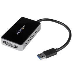 StarTech.com Adattatore scheda USB 3.0 a DVI con hub USB a 1 porta – 1920x1200 (USB32DVIEH) - Adattatore video esterno - T5-302 - 16 MB DDR2 - USB 3.0 - DVI - nero - per P/N: DVIDDMM10, DVIDDMM6, DVIDSMM10, DVIMM6, DVISPL1DD, HDDVIMM3, HDMIDVIMM10, HDMIDVIMM6