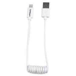 StarTech.com Cavo USB a Lightning a spirale da 0,3m - bianco - Certificato Apple MFi - Cavo Lightning - USB maschio a Lightning maschio - 30 cm - a doppia schermatura - bianco