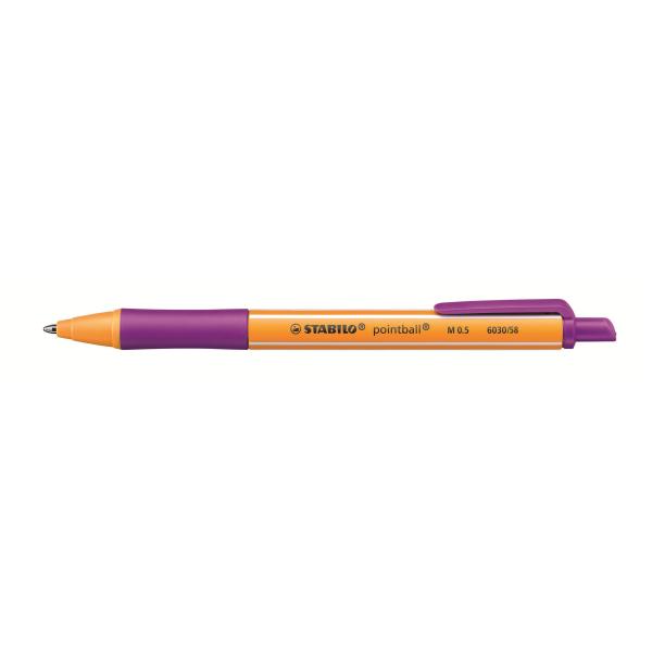 STABILO pointball - Penna a sfera - lilla - 0.5 mm - medio - retrattile