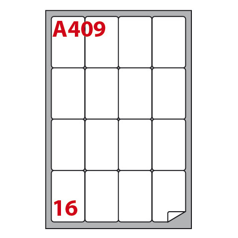 Etichette adesive A/409 - in carta - permanenti - 47,7 x 70 mm - 16 et/fg - 100 fogli - bianco - angoli tondi - Markin