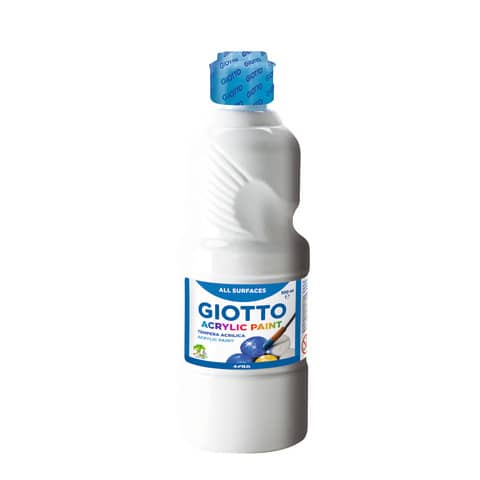 DIDATTICA E SCUOLA - FLACONE 500ML TEMPERA ACRILICA BIANCO
