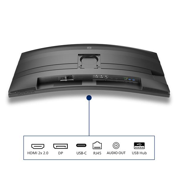 Philips 34B2U5600C - 5000 Series - monitor a LED - curvato - USB - 34" - 3440 x 1440 WQHD @ 120 Hz - VA - 300 cd/m² - 4000:1 - 4 ms - 2xHDMI, DisplayPort, USB-C - altoparlanti - carbone