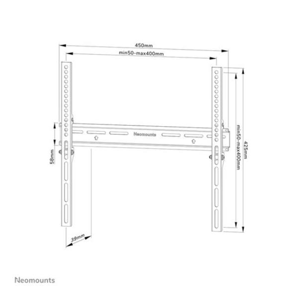 Neomounts by Newstar WL30-350BL14 - Kit montaggio (montaggio a muro) - fisso - per pannello piatto - bloccabile - nero - dimensione schermo: 32"-65"
