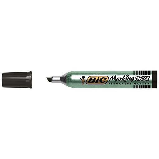 Marcatore permanente Marking Onyx 1591 - punta a scalpello 2,70-6,20mm - nero - Bic - conf. 12 pezzi