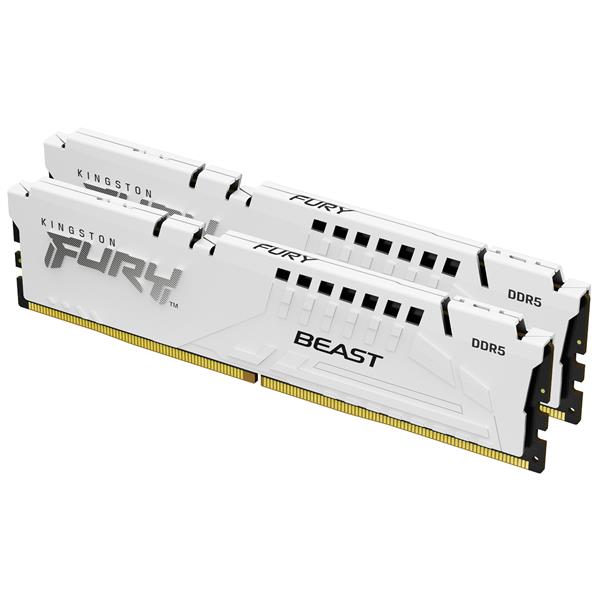 Kingston FURY Beast - DDR5 - kit - 64 GB: 2 x 32 GB - DIMM 288-PIN - 6000 MHz / PC5-48000 - CL36 - 1.35 V - senza buffer - on-die ECC - bianco