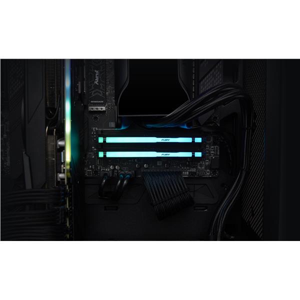 Kingston FURY Beast RGB - DDR5 - kit - 16 GB: 2 x 8 GB - DIMM 288-PIN - 6000 MHz / PC5-48000 - CL30 - 1.4 V - senza buffer - on-die ECC - nero