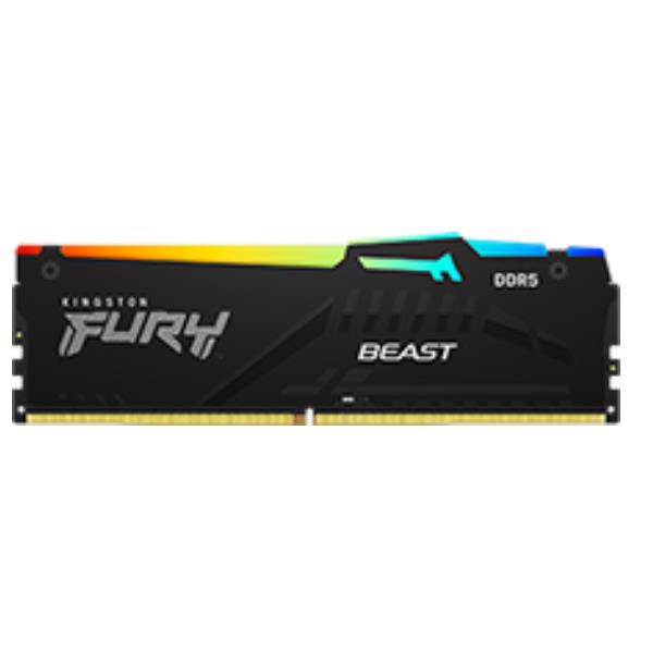 Kingston FURY Beast RGB - DDR5 - kit - 32 GB: 2 x 16 GB - DIMM 288-PIN - 6000 MHz / PC5-48000 - CL36 - 1.35 V - senza buffer - on-die ECC - nero