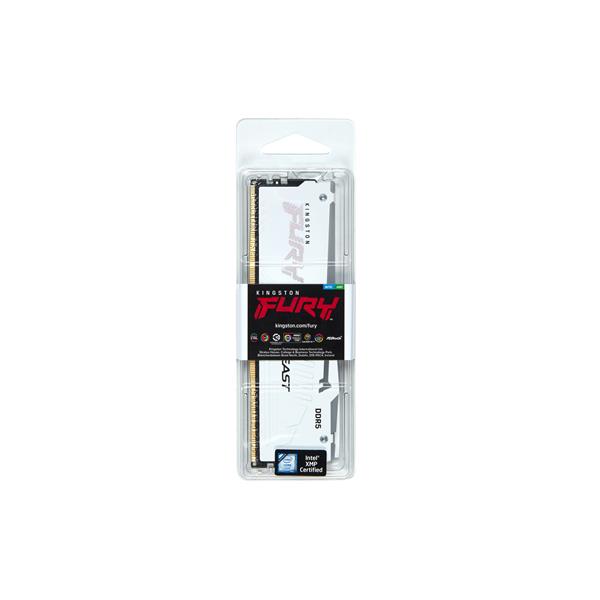 Kingston FURY Beast RGB - DDR5 - modulo - 16 GB - DIMM 288-PIN - 6000 MHz / PC5-48000 - CL36 - 1.35 V - senza buffer - on-die ECC - bianco