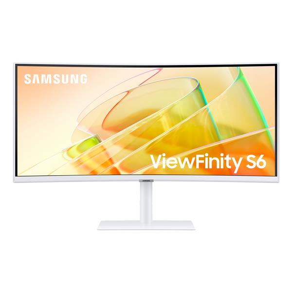 Samsung ViewFinity S6 S34C650TAU - S65TC Series - monitor a LED - curvato - 34" - 3440 x 1440 UWQHD @ 100 Hz - VA - 350 cd/m² - 3000:1 - HDR10 - 5 ms - 2x Thunderbolt 4, HDMI, DisplayPort - altoparlanti - bianco caldo