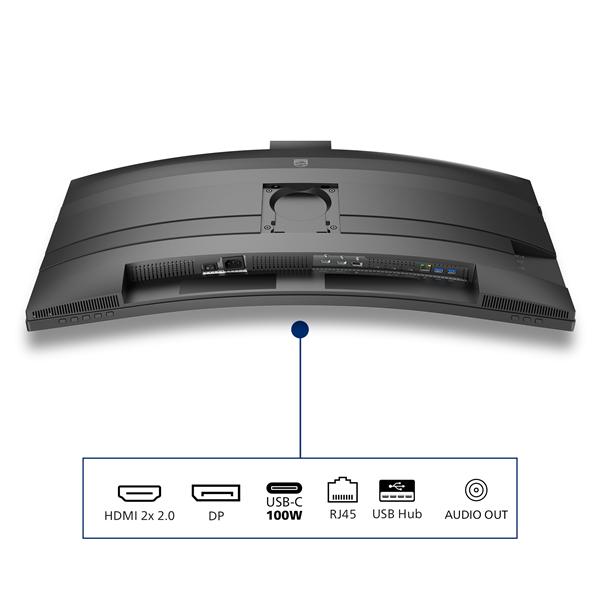 Philips 34B2U6603CH - 6000 Series - monitor a LED - curvato - 34" - 3440 x 1440 WQHD @ 120 Hz - VA - 550 cd/m² - 4000:1 - DisplayHDR 400 - 4 ms - Thunderbolt 4, 2xHDMI, DisplayPort - altoparlanti - carbone