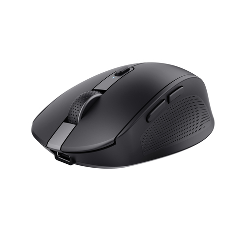 Trust Ozaa - Mouse - multi-dispositivo - per destrorsi - ottica - 6 pulsanti - senza fili - Bluetooth, 2.4 GHz - ricevitore wireless USB - nero
