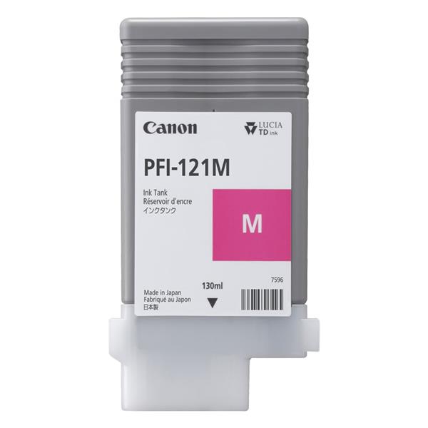 Canon PFI-121 M - 130 ml - magenta - originale - serbatoio inchiostro - per imagePROGRAF TM-250, TM-255, TM-350, TM-355
