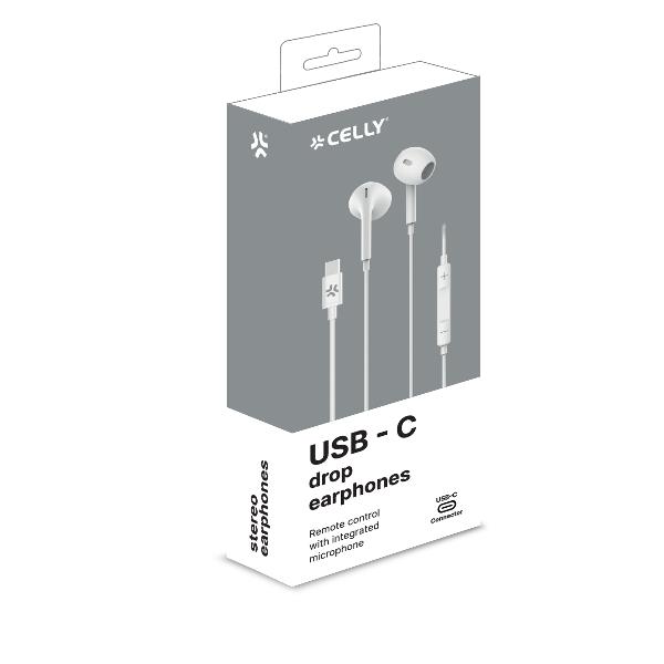 Celly USB-C Stereo Wired Earphones PROCOMPACT2
