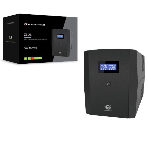 Conceptronic 1200VA 720W, IEC x 6, HID USB, …