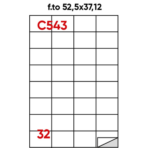 Etichette adesive C/543 - in carta - permanenti - 52,5 x 37 mm - 32 et/fg - 100 fogli - bianco - Markin
