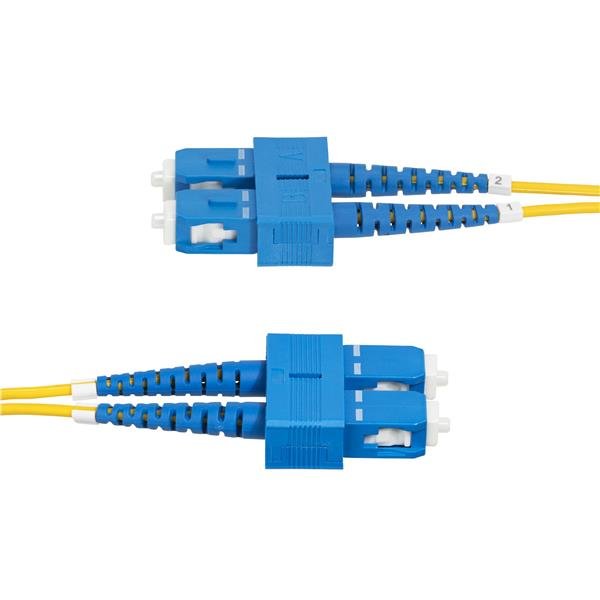 StarTech.com 3m (9.8ft) SC to SC (UPC) OS2 Single Mode Duplex Fiber Optic Cable, 9/125µm, Laser Optimized, 40G/100G Zipcord, Bend Insensitive, Low Insertion Loss - LSZH Fiber Patch Cord (SMDOS2SCSC3M) - Cavo patch - modalità singola SC/UP (M) a modalità singola SC/UP (M) - 3 m - 2 mm - fibra ottica - duplex - 9 / 125 micron - OS1/OS2 - senza alogeni - giallo