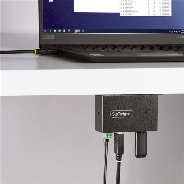 StarTech.com 4-Port Managed USB Hub with 4x USB-A, Heavy Duty with Metal Industrial Housing, ESD & Surge Protection, Wall/Desk/Din-Rail Mountable, USB 3.0/3.1/3.2 Gen 1 5Gbps - Hub - 3 x USB 3.2 Gen 2 + 1 x USB 3.2 Gen 1 - desktop, montabile su rail DIN, montaggio a parete - Compatibile TAA