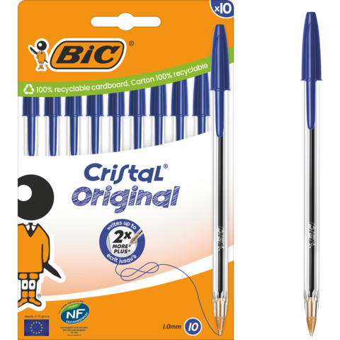 BIC CF10 CRISTAL MED BLU 1MM