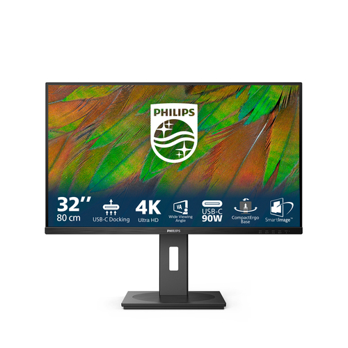 Philips 32B1U3900 - 3000 Series - monitor a LED - 32" (31.5" visualizzabile) - 3840 x 2160 4K @ 60 Hz - VA - 350 cd/m² - 3500:1 - 4 ms - 2xHDMI, DisplayPort, USB-C - altoparlanti - nero