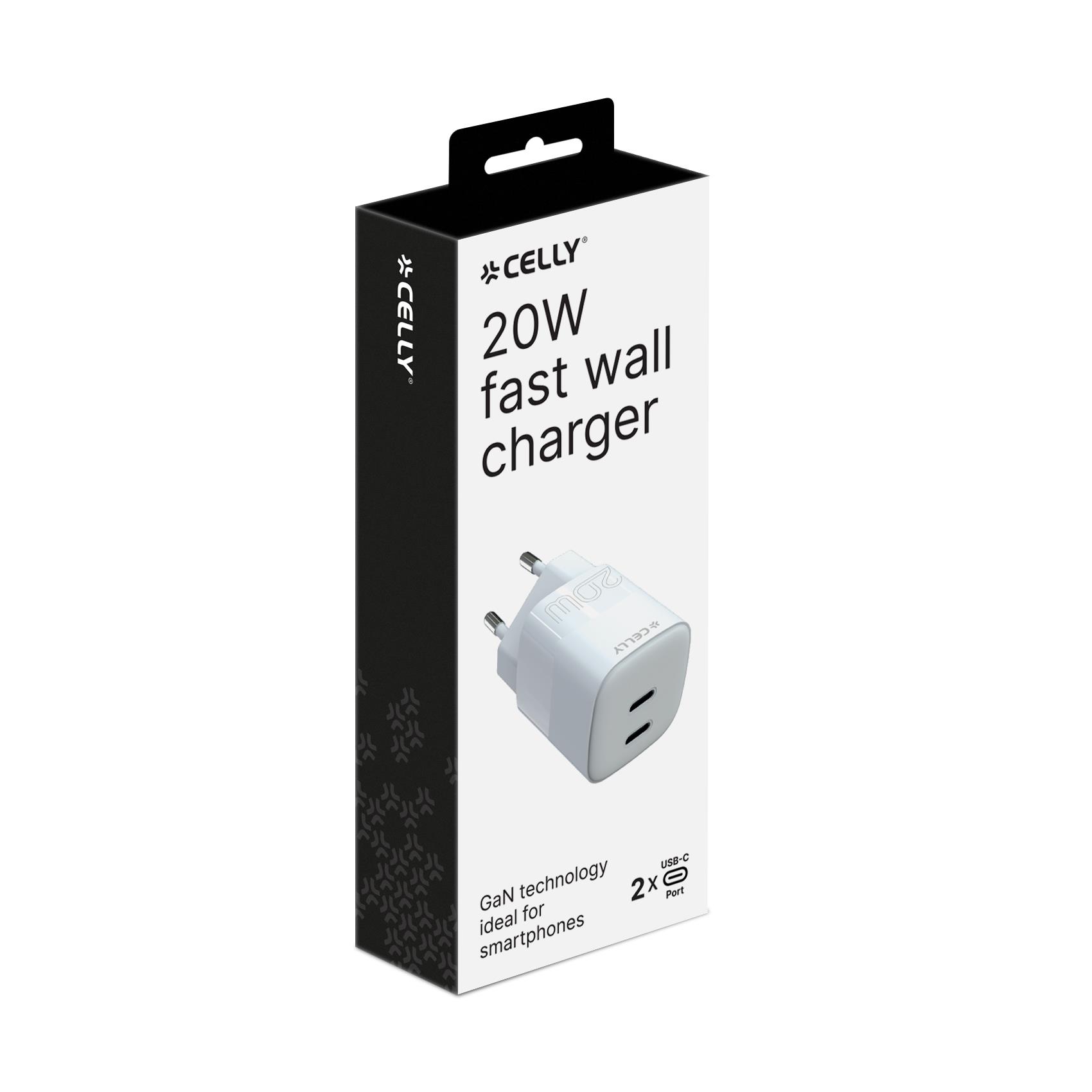 Celly - TC2USBC20WEVO - 2 USB-C Wall Charger …