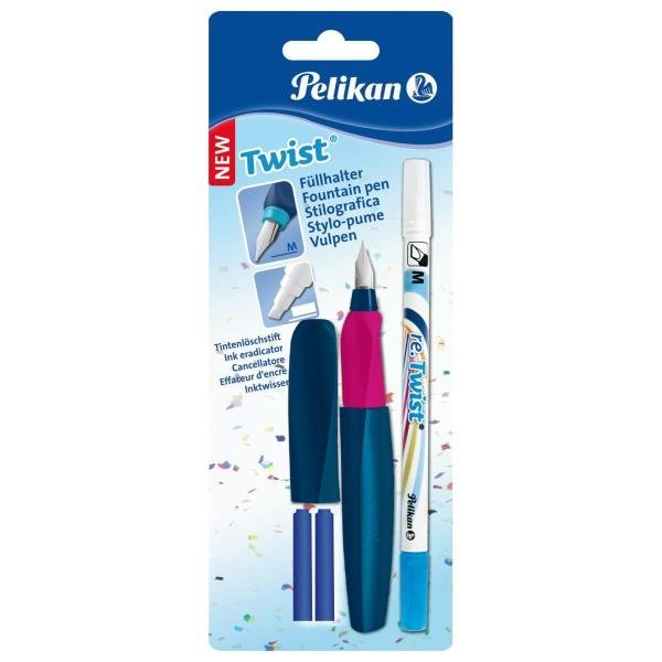 Pelikan Twist - Set penna stilografica e cancellino …