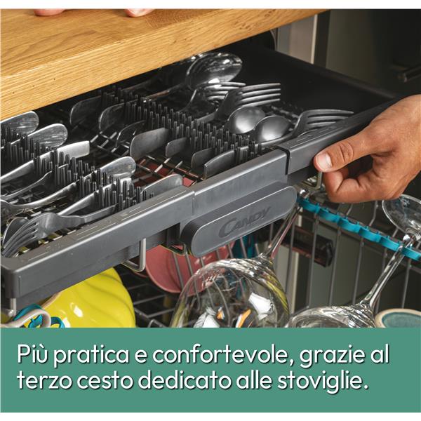 Candy RapidÓ CF 3C7L1S lavastoviglie, classe C, 8 progr., 13 coperti, libera installazione