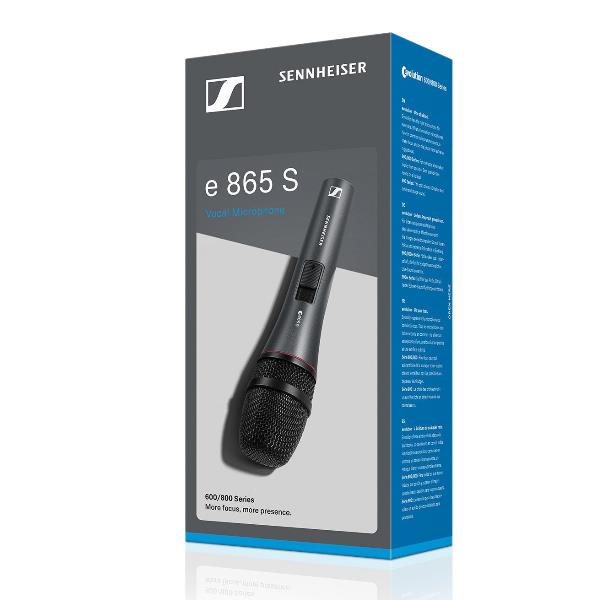 Sennheiser E865S Microfono a condensatore supercardioide per parlato e voce, con tasto ON-OFF