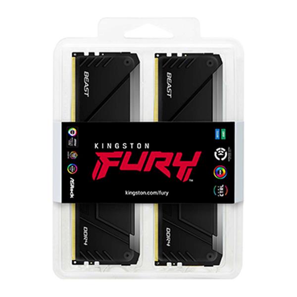 Kingston 128GB (4x32GB) DDR4 3200MTs CL16 FURY Beast RGB Black XMP