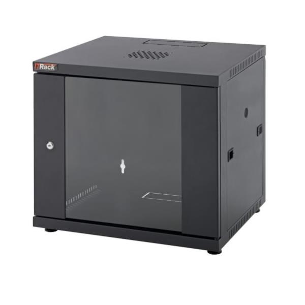 ITRack 309208Office Small da parete 19' 15U A713xL550xP600 porta con vetro pareti laterali asportabili nero