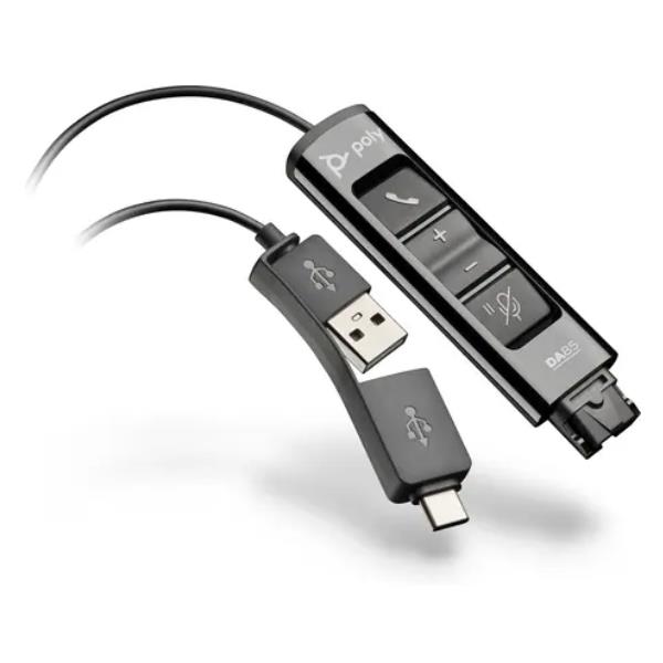 Poly DA85 - Cavo per cuffie - USB, 24 pin USB-C maschio a disconnessione rapida maschio - 1.3 m - per OMEN 40L by HP GT21-1026nd; Poly DA70, DA75, DA80, DA85-M