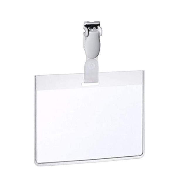 DURABLE Security - Badge per il nome - per 90 x 60 mm - clip - trasparente (pacchetto di 25)