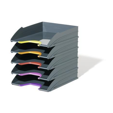 DURABLE VARICOLOR TRAY SET - Vassoio per lettere - 5 compartimenti - grigio antracite