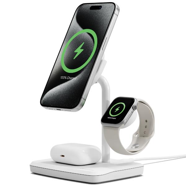 Cygnett Caricabatteria Wireless 3-in-1 - Bianco