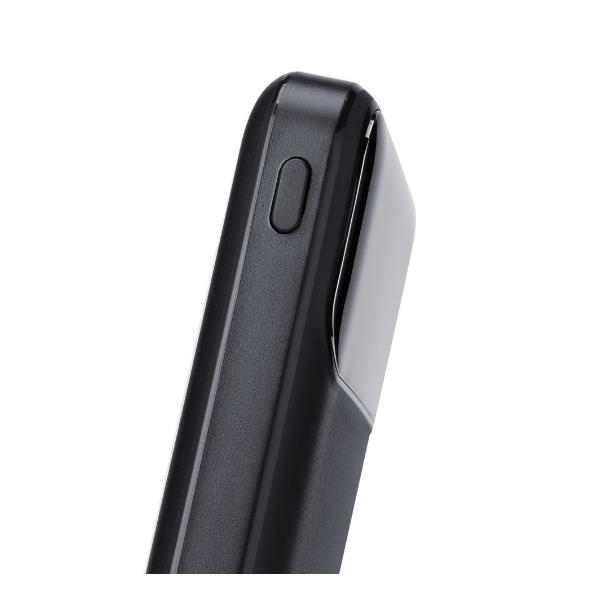 Rivacase Battery Bank (10000 mAh) 22,5W fast charger con 3 cavi integrati (di cui Type C ed USB con funzione ricarica) Nero