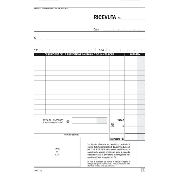 Data Ufficio Ricevute sanitarie