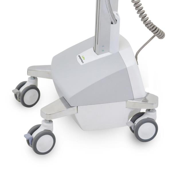 Ergotron StyleView EMR Laptop Cart, LiFe Powered - Carrello - per notebook/dotazione PC - bloccabile - medico - plastica, Alluminio, acciaio placcato zinco - grigio, bianco, alluminio lucidato - dimensione schermo: fino a 17,3 pollici - uscita: 230 V c.a. V