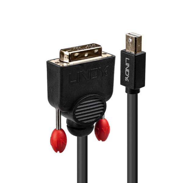 Lindy - Cavo dello schermo - legame singolo - Mini DisplayPort (M) a DVI-D (M) - 3 m - viti a serraggio manuale - nero