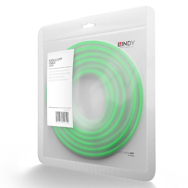 Lindy - Cavo patch - RJ-45 (M) a RJ-45 (M) - 30 m - UTP - CAT 6 - stampato, antiaggrovigliamento, bloccato - grigio
