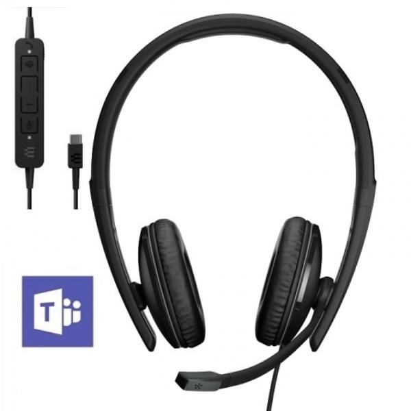 Epos ADAPT 160T ANC USB-C, Cuffia stereo, microfono a cancellazione di rumore, padiglioni maggiorati - Certificata Microsoft teams