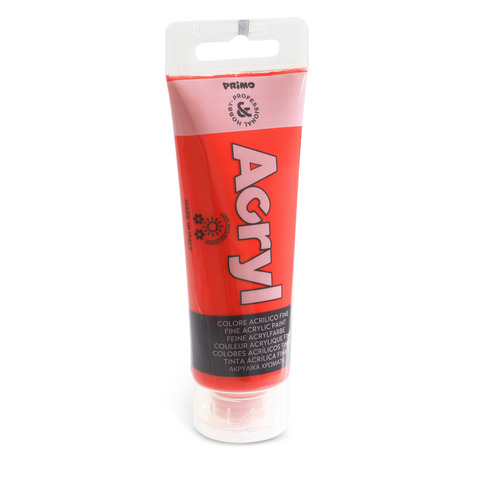 Primo TEMPERA TUBO ACRILICO COL. ROSSO VERMIGLIO 75 ML