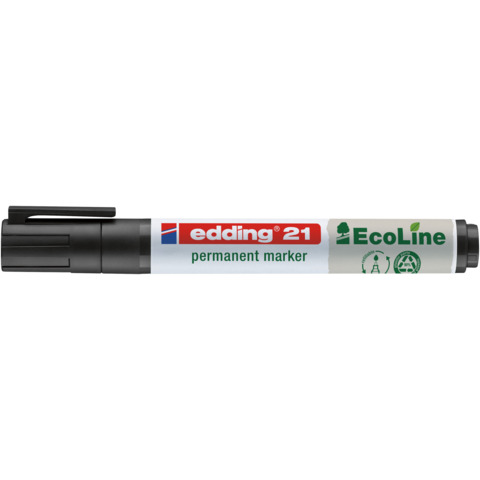 edding EcoLine 21 - Marcatore - permanente - per vetro, metallo, plastica - nero - 1.5-3 mm