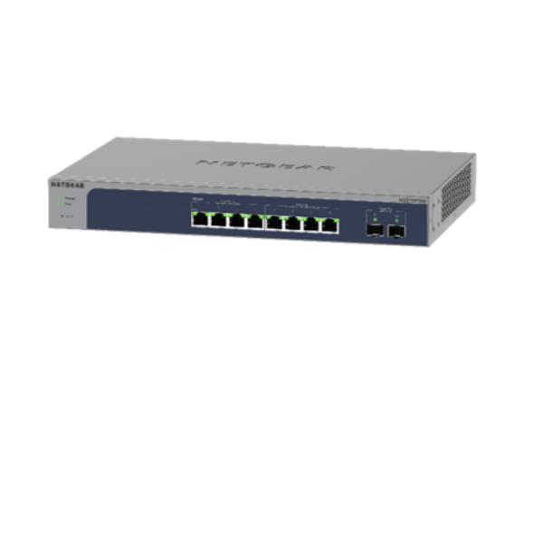 NETGEAR Smart MS510TXUP - Switch - L3 Lite - intelligente - 4 x 100/1000/2.5G (PoE++) + 4 x 100/1000/2.5/5/10G (PoE++) + 2 x 10 Gigabit SFP+ (uplink) - desktop, montabile su rack - PoE++ (295 W)