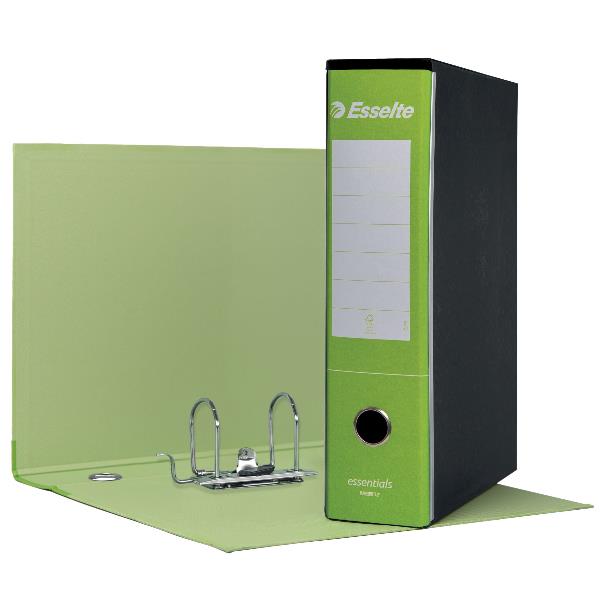 Registratore Essentials G75 - dorso 8 cm - protocollo 23 x 33 cm - verde chiaro - Esselte