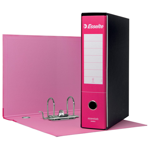 Registratore Essentials G75 - dorso 8 cm - protocollo 23 x 33 cm - fucsia - Esselte
