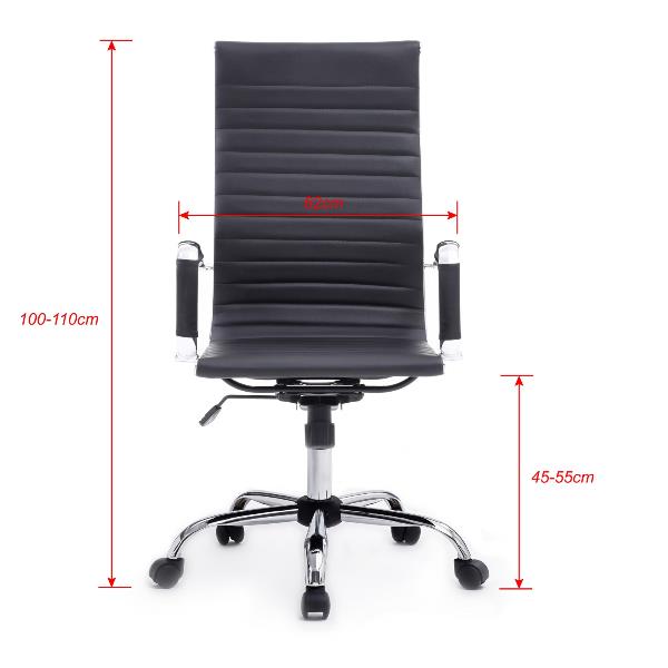 equip - Sedia - ergonomico - schienale alto - braccioli - inclinazione - girevole - cromo, cuoio con rivestimento PU - nero