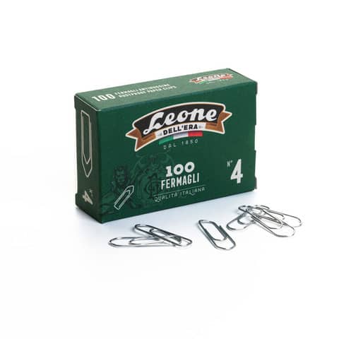 Leone Dell'Era Fermagli zincati N4 Confezione da 10 scatole x100 fermagli ciascuna