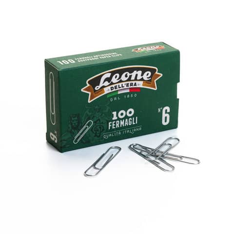 Leone Dell'Era Fermagli zincati N6 Confezione da 10 scatole x100 fermagli ciascuna
